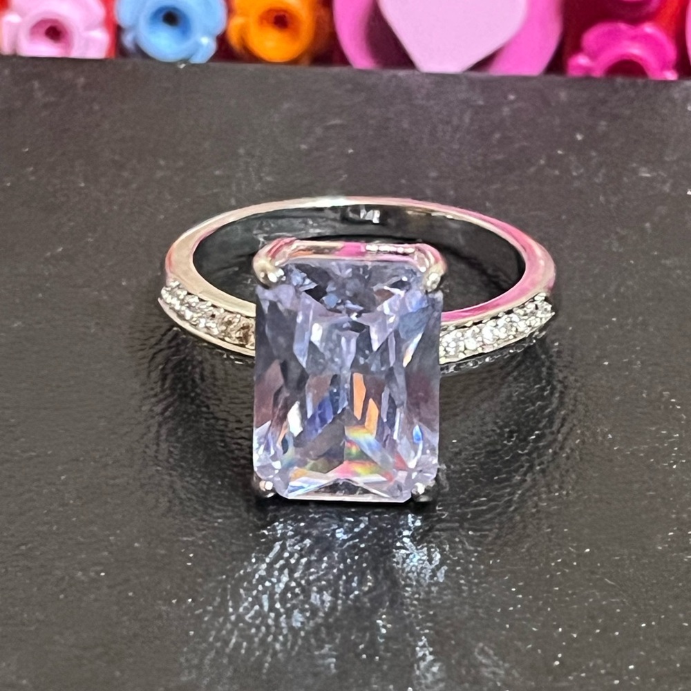 Rectangular Hint Of Purple Ring